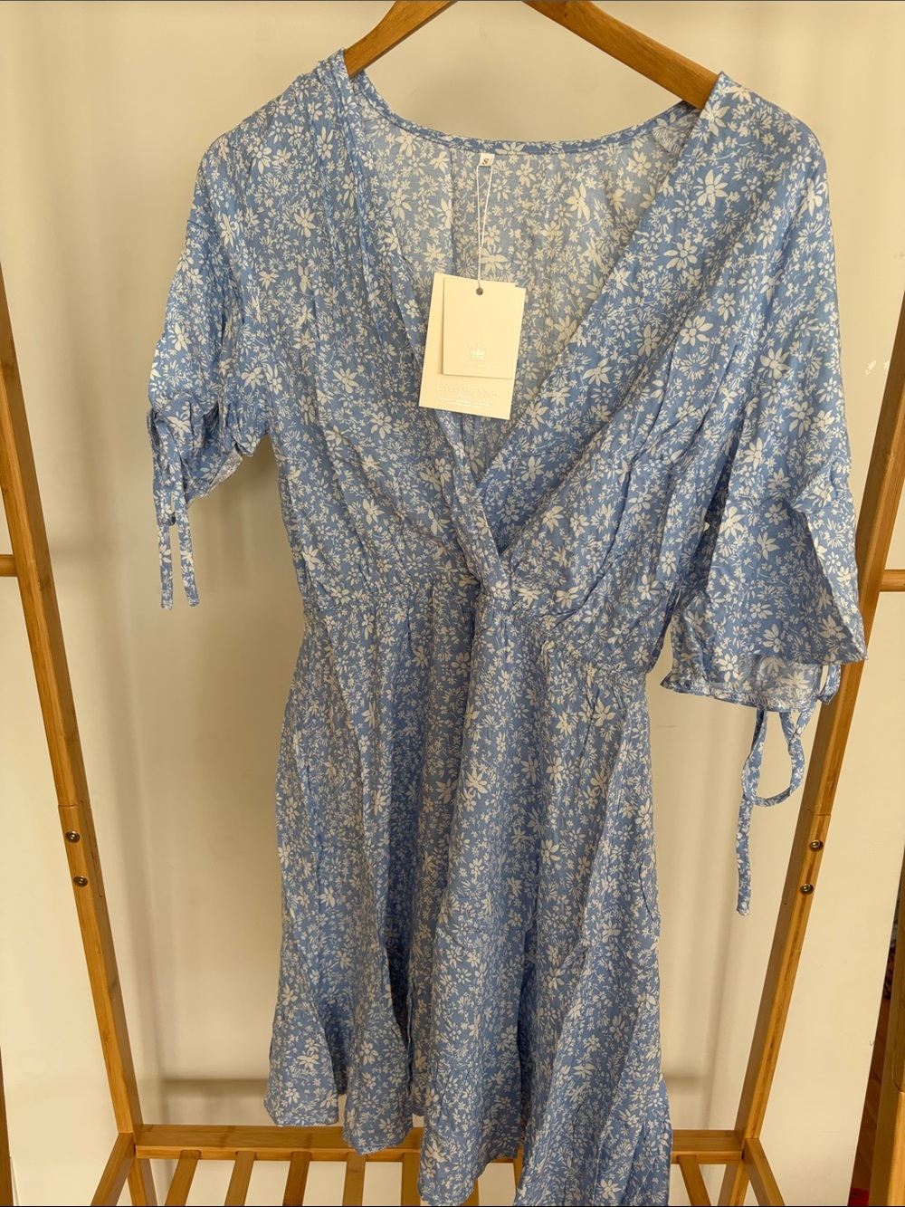 Blue and white dress